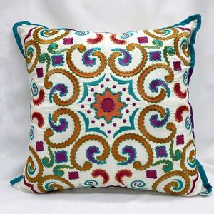 Safavieh Calycopis Goldenrod Abstract Floral Embroidered Pillows Set of 2 NEW
